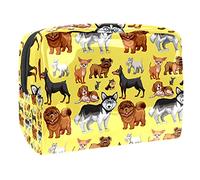 Bolsa de cosméticos con diseño de perro corgi, color naranja, Multicolor 03, 18.5x7.5x13cm/7.3x3x5.1in, Estuche de belleza