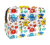 Bolsa de cosméticos con diseño de perro corgi, color naranja, Multicolor 04, 18.5x7.5x13cm/7.3x3x5.1in, Estuche de belleza