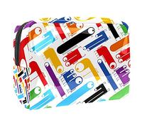 Bolsa de cosméticos con diseño de perro corgi, color naranja, Multicolor 06, 18.5x7.5x13cm/7.3x3x5.1in, Estuche de belleza