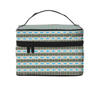 Bolsa de cosméticos con diseño de puerta exterior del castillo. Bolsa de cosméticos estampada para mujer, organizador grande de artículos de aseo para viajes