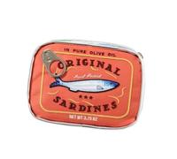 Bolsa de cosméticos con diseño de sardinas enlatadas, bolsa de viaje para baño, portátil, con cremallera, multifunción, suave, para vacaciones de fin de semana, azul celeste, Talla única