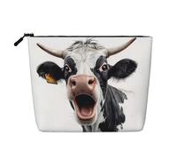 Bolsa de cosméticos con diseño de Vaca Loca, Bolsa de Maquillaje Informal para Mujer, cumpleaños, Accesorios de Aseo.