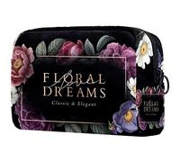 Bolsa de cosméticos con diseño floral étnico con mandalas, bonita bolsa de maquillaje de moda, espaciosa bolsa de aseo de viaje, regalos para niñas, Multicolor 09, 18.5x7.5x13cm/7.3x3x5.1in, Estuche