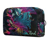 Bolsa de cosméticos con diseño floral étnico con mandalas, bonita bolsa de maquillaje de moda, espaciosa bolsa de aseo de viaje, regalos para niñas, Multicolor 02, 18.5x7.5x13cm/7.3x3x5.1in, Estuche