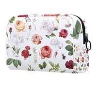 Bolsa de cosméticos con diseño floral étnico con mandalas, bonita bolsa de maquillaje de moda, espaciosa bolsa de aseo de viaje, regalos para niñas, Multicolor 06, 18.5x7.5x13cm/7.3x3x5.1in, Estuche