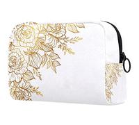 Bolsa de cosméticos con diseño floral étnico con mandalas, bonita bolsa de maquillaje de moda, espaciosa bolsa de aseo de viaje, regalos para niñas, Multicolor 05, 18.5x7.5x13cm/7.3x3x5.1in, Estuche