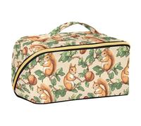 Bolsa de cosméticos con divisores, impermeable, con asa, color avellana, diseño único, con asa, accesorios de viaje