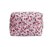 Bolsa de cosméticos con Estampado de Flores, Organizador de Almacenamiento de Maquillaje con Cremallera hinchada, Bolso de Aseo, Bolsa de cosméticos de Viaje Grande, 1 ud. para Viajes(E)