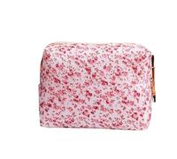 Bolsa de cosméticos con Estampado de Flores, Organizador de Almacenamiento de Maquillaje con Cremallera hinchada, Bolso de Aseo, Bolsa de cosméticos de Viaje Grande, 1 ud. para Viajes(F)