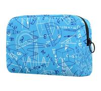 Bolsa de cosméticos con fórmula de regla matemática para mujer, neceser de viaje, bolsa organizadora de maquillaje con cremallera, multicolor, 18.5x7.5x13cm/7.3x3x5.1in, Neceser