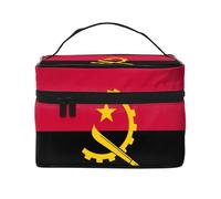 Bolsa de cosméticos con la bandera de Angola. Bolsa de cosméticos estampada para mujer, organizador grande de artículos de tocador para viajes