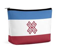 Bolsa de cosméticos con la Bandera de Mari El, Organizador de Maquillaje de Viaje, Bolsa Impermeable con Cremallera, Bolsa de artículos de tocador
