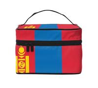 Bolsa de cosméticos con la bandera de Mongolia. Bolsa de cosméticos estampada para mujer, organizador grande de artículos de tocador para viajes