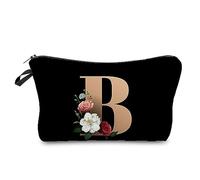 Bolsa de cosméticos con letras A-Z impresas para mujer, 26 impresiones, portátil, para viajes, artículos de tocador, organizador de accesorios de aseo de moda, bolsa de almacenamiento protectora