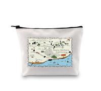 Bolsa de cosméticos con mapa de la Riviera Americana, California, Wine Country, Solvang, bolsa de maquillaje, regalo de Santa Fe, Riviera americana