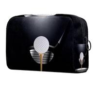 Bolsa de cosméticos con pelota de golf en camiseta con club en el centro de atención para mujeres, bolsa de aseo de viaje, bolsa organizadora grande con cremallera, multicolor,