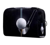 Bolsa de cosméticos con pelota de golf en camiseta con club en el centro de atención para mujeres, bolsa de aseo de viaje, bolsa organizadora grande con cremallera, multicolor,