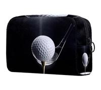 Bolsa de cosméticos con pelota de golf en camiseta con club en el centro de atención para mujeres, bolsa de aseo de viaje, bolsa organizadora grande con cremallera, multicolor,