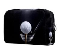 Bolsa de cosméticos con pelota de golf en camiseta con club en el centro de atención para mujeres, bolsa de aseo de viaje, bolsa organizadora grande con cremallera, multicolor,