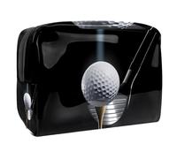 Bolsa de cosméticos con pelota de golf en camiseta con club en el centro de atención para mujeres, bolsas de aseo de viaje, bolsa grande de PVC para maquillaje, práctica bolsa organizadora con