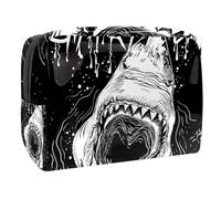 Bolsa de cosméticos Danger Shark Attack para mujer, bolsas de aseo de viaje, bolsa grande de PVC para maquillaje, práctica bolsa organizadora con cremallera, multicolor, 18.5x7.5x13cm/7.3x3x5.1in,
