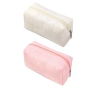 Bolsa De Cosméticos De Ante Para Mujer, Bolsa De Almacenamiento De Gran Capacidad, Accesorios De Viaje, Bolsa De Almacenamiento De Artículos De Tocador, 2 Uds.