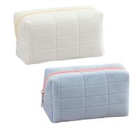 Bolsa De Cosméticos De Ante Para Mujer, Bolsa De Cosméticos De Gran Capacidad, Bolsa De Cosméticos Ligera, Accesorios De Viaje, 2 Uds.