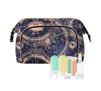 Bolsa de cosméticos de astrología de tarot azul dorado esencial para colgar cosméticos bolsa de joyería para maquillaje