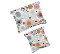 Bolsa de cosméticos de bolsillo, bolsa de maquillaje de viaje impermeable con diseño de flor de escamas rosas, mini bolsa de maquillaje portátil sin cremallera para mujer, Multi 04, 7.1x5.8