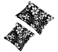 Bolsa de cosméticos de bolsillo con árbol abstracto y flor de loto, impermeable, sin cremallera, cierre automático, mini estuche portátil de viaje para auriculares y joyas, multicolor 05, 7,1 x 5,8,