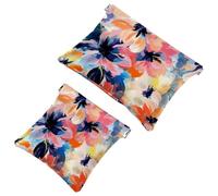 Bolsa de cosméticos de bolsillo con cierre a presión, diseño floral abstracto, resistente al agua, bolsa de viaje para maquillaje, portátil, sin cremallera, para mujer, Multicolor 01, 7.1x5.8