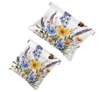 Bolsa de cosméticos de bolsillo con parte superior apretable, calavera en sombrero mexicano, corazón de cactus salvaje oeste, bolsa de maquillaje impermeable para viaje, mini bolsa de maquillaje