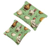 Bolsa de cosméticos de bolsillo, diseño de conejos de Pascua, huevos de Pascua, flores y cesta, impermeable, sin cremallera, cierre automático, mini bolsa de viaje para auriculares y joyas,