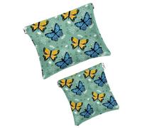 Bolsa de cosméticos de bolsillo pequeño, bolsa de maquillaje de viaje con parte superior apretable, sin cremallera, mini bolsa de maquillaje para mujeres y niñas, colibrí verde tropical, Multi 02,