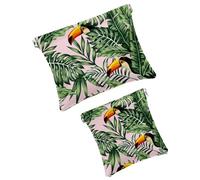 Bolsa de cosméticos de bolsillo pequeño, bolsa de maquillaje de viaje con parte superior apretable, sin cremallera, mini bolsa de maquillaje para mujeres y niñas, colibrí verde tropical, Multi 01.,