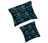 Bolsa de cosméticos de bolsillo pequeño, bolsa de maquillaje de viaje con parte superior apretable, sin cremallera, mini bolsa de maquillaje para mujeres y niñas, colibrí verde tropical, Multi 08,