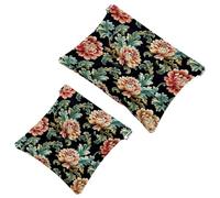 Bolsa de cosméticos de bolsillo pequeño, bolsa de maquillaje de viaje para bolso, sin cremallera, mini bolsa de maquillaje para mujeres y niñas, patrón floral vintage de flores de poni, Multi 01.,