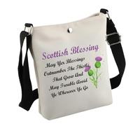 Bolsa de cosméticos de cardo escocés para maquillaje, regalo de bendición escocés, May Yer Blessings Outnumber The Thistle That Grow Travel Zipper Pouch, Scottishbag