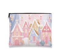 Bolsa de cosméticos de cuento de hadas, bonita bolsa de viaje de fantasía para mujer, organizador portátil de lona con cremallera, bolsa de aseo para el cuidado de la piel de vacaciones, Melocotón