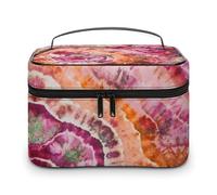 Bolsa de cosméticos de cuero de alta calidad para viajes, organizador de maquillaje impermeable con divisor ajustable, diseño antiarañazos y antiderrames, ideal para gimnasio, camping, viajes de