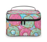 Bolsa de cosméticos de cuero de alta calidad para viajes, organizador de maquillaje impermeable con divisor ajustable, diseño antiarañazos y antiderrames, ideal para gimnasio, camping, viajes de