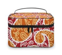 Bolsa de cosméticos de cuero de alta calidad para viajes, organizador de maquillaje impermeable con divisor ajustable, diseño antiarañazos y antiderrames, ideal para gimnasio, camping, viajes de