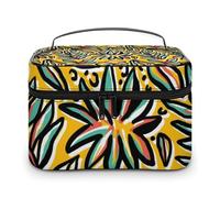 Bolsa de cosméticos de cuero de alta calidad para viajes, organizador de maquillaje impermeable con divisor ajustable, diseño antiarañazos y antiderrames, ideal para gimnasio, camping, viajes de