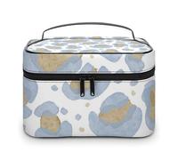 Bolsa de cosméticos de cuero de alta calidad para viajes, organizador de maquillaje impermeable con divisor ajustable, diseño antiarañazos y antiderrames, ideal para gimnasio, camping, viajes de