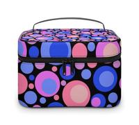 Bolsa de cosméticos de cuero de alta calidad para viajes, organizador de maquillaje impermeable con divisor ajustable, diseño antiarañazos y antiderrames, ideal para gimnasio, camping, viajes de