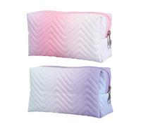 Bolsa De Cosméticos De Cuero PU De 2 Uds, Bolsa De Cosméticos De Viaje, Bolsa De Aseo Portátil, Gran Capacidad, Bolsa De Cosméticos para Mujer, Bolsa De Cosméticos Bonita