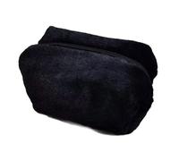 Bolsa de cosméticos de felpa diseñada para mujeres en camino, cuenta con estilos de aspecto simple pero elegante para todas tus necesidades de maquillaje, Black