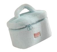 Bolsa de cosméticos de felpa resistente a la moda, diseño para artistas de maquillaje y viajeros frecuentes, solución de almacenamiento de uso diario, bolsa de almacenamiento de moda, Blue, Talla