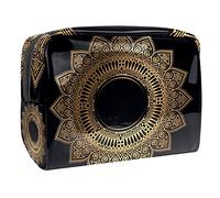 Bolsa de cosméticos de flores de mandalas para mujer, bonita bolsa de maquillaje impermeable, espaciosa, bolsa de aseo de viaje, regalos para niñas, Multicolor 06, 18.5x7.5x13cm/7.3x3x5.1in, Estuche