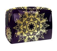 Bolsa de cosméticos de flores de mandalas para mujer, bonita bolsa de maquillaje impermeable, espaciosa, bolsa de aseo de viaje, regalos para niñas, Multicolor 09, 18.5x7.5x13cm/7.3x3x5.1in, Estuche